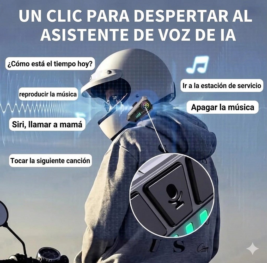 INTERCOMUNICADOR BLUETOOTH PARA CASCO DE MOTO