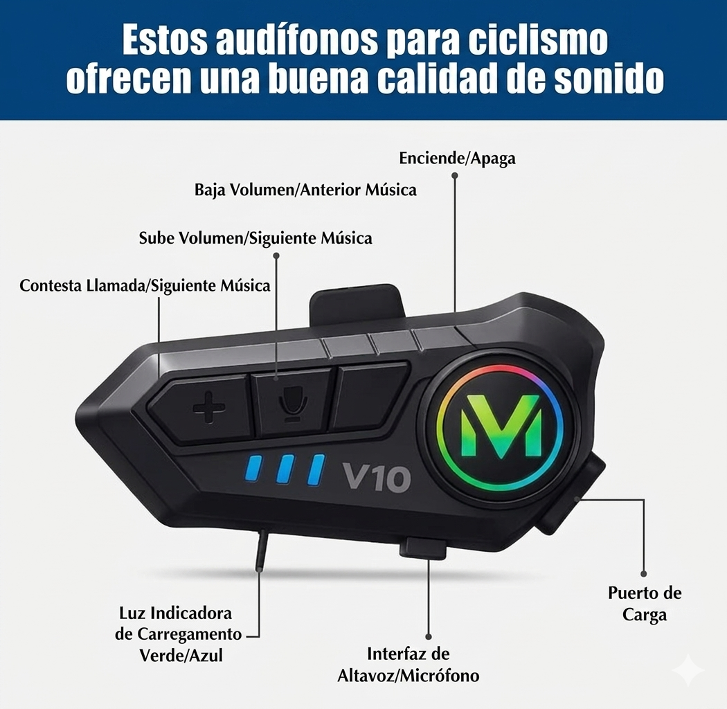 INTERCOMUNICADOR BLUETOOTH PARA CASCO DE MOTO