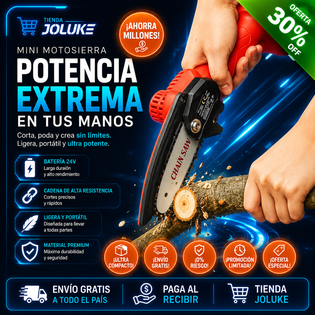 🔥 LIQUIDACIÓN DE STOCK: Super Motosierra PowerSaw - HOY 30%OFF🔥