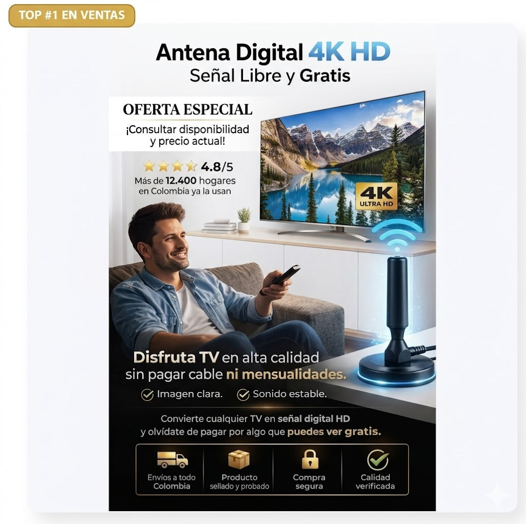 [OFERTA] - ANTENA 4K 📡 ¡MIRA TELEVISIÓN GRATIS EN HD SIN PAGAR MENSUALIDADES!
