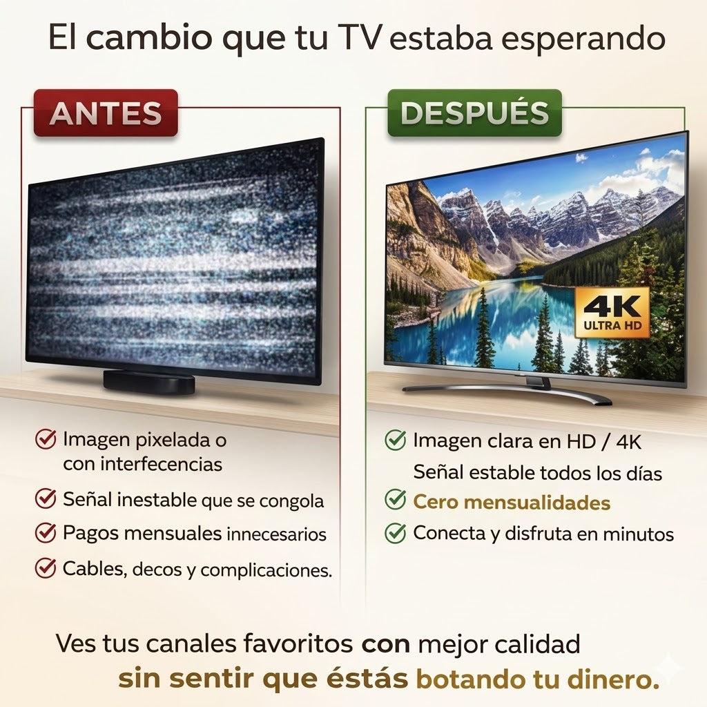 [OFERTA] - ANTENA 4K 📡 ¡MIRA TELEVISIÓN GRATIS EN HD SIN PAGAR MENSUALIDADES!